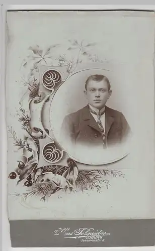 (F3477) Orig. Foto Kabinettfoto Herr m. Zierrahmen, Fotogr. Coburg, um 1900