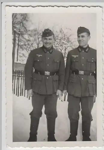 (F3209) Orig. Foto Wehrmacht Soldaten im Winter, Porträt vor 1945