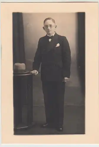 (F30900) Orig. Foto Porträt junger Mann, Bremen 1910/20er, Postkartengröße