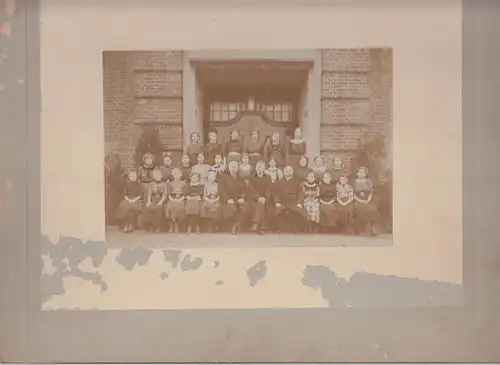 (F30618) Orig. Großfoto Gruppenbild vor Gebäude, Mädchen, junge Frauen 1910/20er