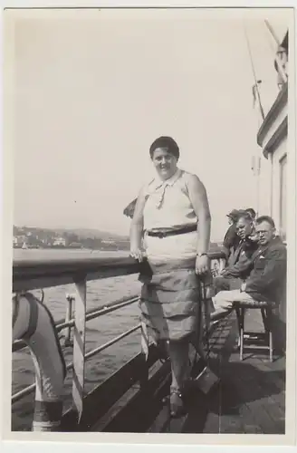 (F30591) Orig. Foto Starnberger See, Frau auf dem Schiff 1931