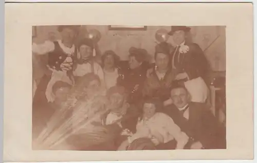 (F3059) Orig. Foto Gruppenfoto, Personen in Kostümen, Fasching, Karneval 1920er