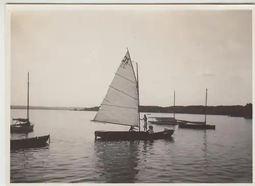 (F30589) Orig. Foto Segelboote auf dem Ammersee 1931