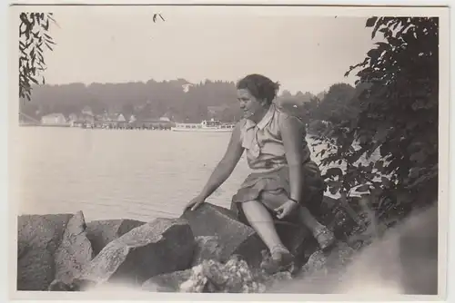 (F30586) Orig. Foto Frau am Starnberger See 1931