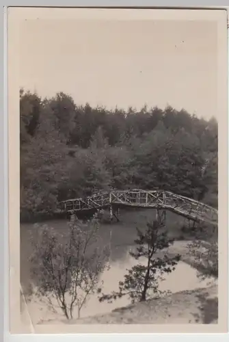 (F30451) Orig. Foto Holzbrücke im Lönssee 10.6.1928