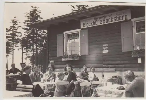 (F30422) Orig. Foto Hahnenklee, an der Blockhütte Bocksberg 1930