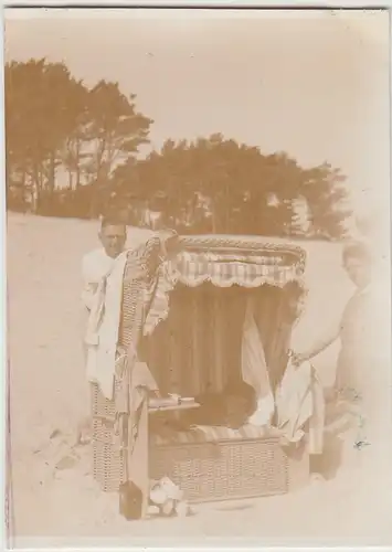 (F30406) Orig. Foto Göhren auf Rügen, Strandkorb 1930