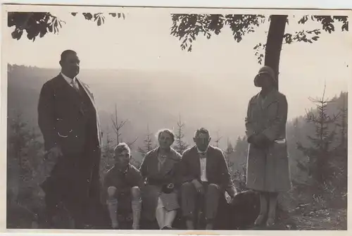 (F30326) Orig. Foto Personen, Wanderung bei Hahnenklee 1930