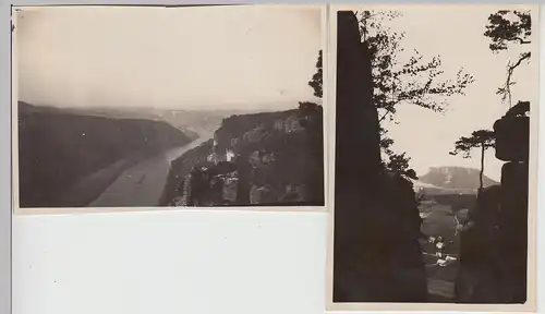 (F30310) 2x Orig. Foto Sächsische Schweiz, Basteiblick 1929