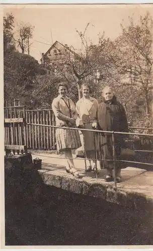 (F30308) Orig. Foto 3 Frauen in der Sächsischen Schweiz, 1929