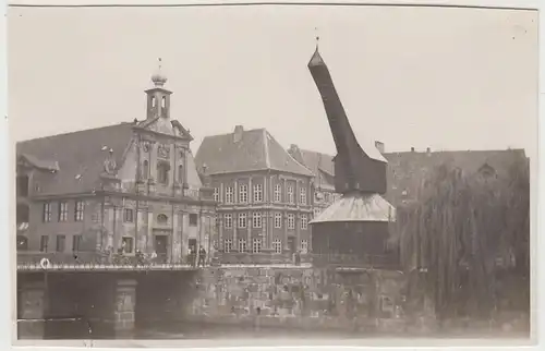 (F30304) Orig. Foto Lüneburg, Alter Kran am Fischmarkt 1930