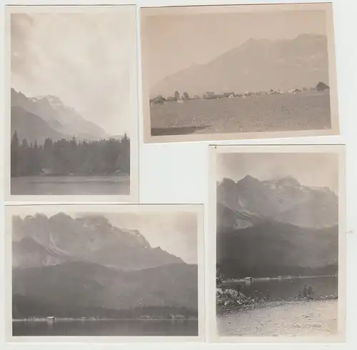 (F30269) 4x Orig. Foto Partenkirchen, Zugspitze, Eibsee, versch. Ansichten 1929