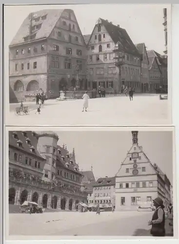 (F30202) 2x Orig. Foto Rothenburg o.T., altes und neues Rathaus 1920er