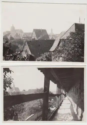 (F30199) 2x Orig. Foto Rothenburg o.T., Wehrgang, Stadtblick 1920er