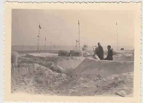 (F30144) Orig. Foto Langeoog, Sandburgen am Strand 1937