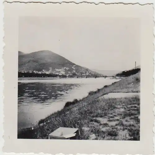 (F29993) Orig. Foto Heidelberg, Neckarpartie mit Heiligenberg 1936