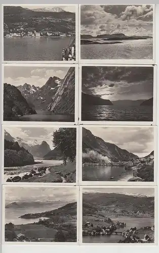 (F29958) 12x Orig. Foto Norwegen Fjorde aus Kauf-Foto-Mäppchen 1930er