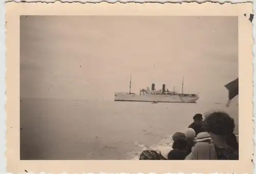 (F29948) Orig. Foto Passagierdampfer >Der Deutsche< vor Helgoland 1930er