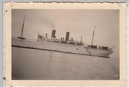 (F29947) Orig. Foto Passagierdampfer >Der Deutsche< vor Helgoland 1930er