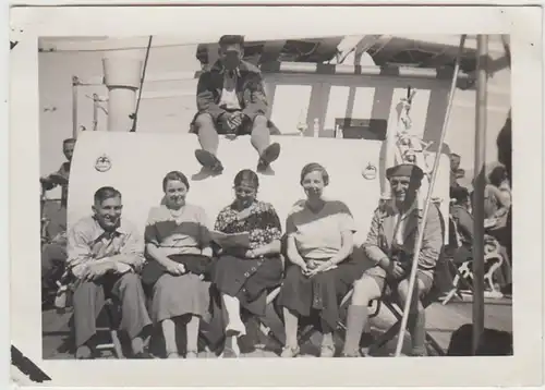 (F29944) Orig. Foto Personen auf dem Dampfer >Der Deutsche< 1930er