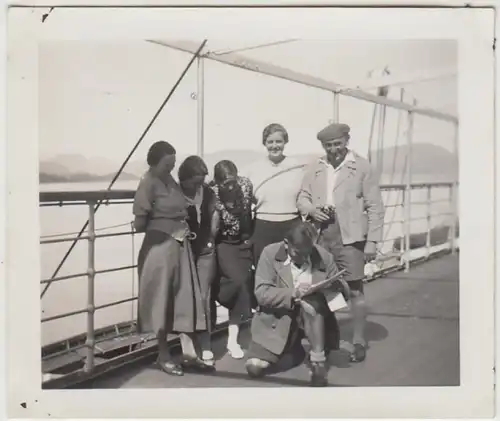 (F29942) Orig. Foto Personen auf dem Dampfer >Der Deutsche< 1930er