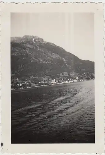 (F29932) Orig. Foto Fjord in Norwegen, Blick vom Dampfer 1930er