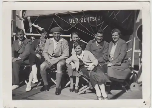 (F29913) Orig. Foto Personen auf dem Dampfer >Der Deutsche< 1930er