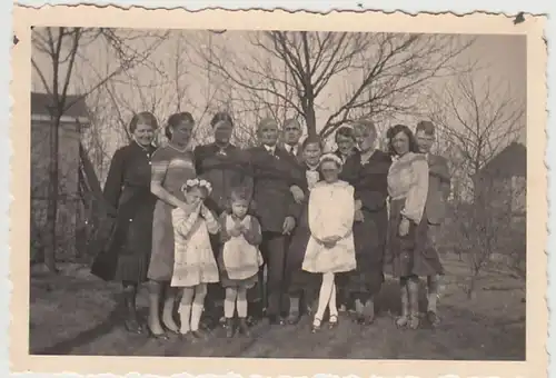 (F29906) Orig. Foto Gruppenbild zur Erstkommunion in Hamm-Rhynern 1942