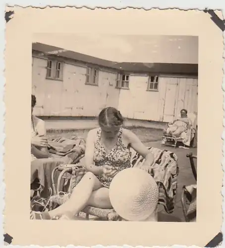 (F29861) Orig. Foto Badegäste am Strand von Borkum Juli 1939