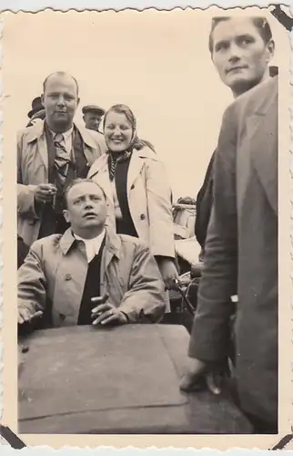 (F29804) Orig. Foto Personen auf Boot, Rückfahrt von Helgoland 1938