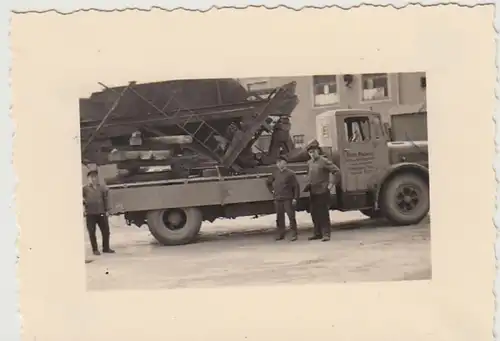 (F29778) Orig. Foto Lkw der Firma Fritz Nelson Altenburg m. Kiesbagger 1939