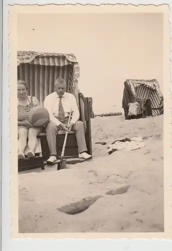 (F29697) Orig. Foto Personen im Strandkorb 1936