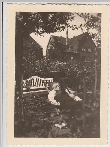 (F29674) Orig. Foto Buer, Mann im Garten Springestraße 35, 1936