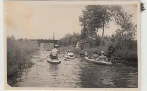 (F29546) Orig. Foto Sportboote im Altrhein (Landgraben) 1930