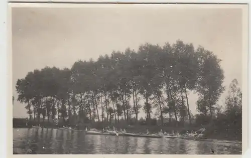 (F29545) Orig. Foto Sportboote im Altrhein (Landgraben) 1930