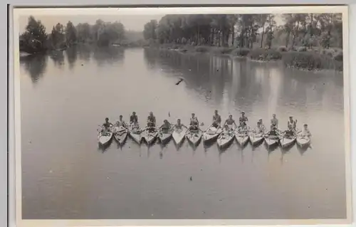 (F29540) Orig. Foto Sportboote im Altrhein (Landgraben) 1930