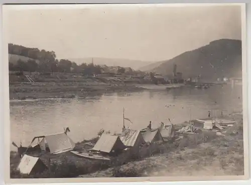 (F29504) Orig. Foto Zeltlager der Ruderer aus Heidelberg 1930