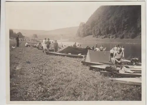 (F29485) Orig. Foto Neckargerach, Zeltlager der Ruderer aus Heidelberg 1930