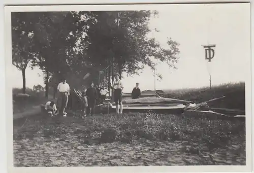 (F29484) Orig. Foto Wimpfen, Zeltlager der Ruderer aus Heidelberg 1930