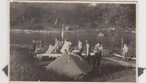 (F29439) Orig. Foto Zeltlager der Ruderer im Wimpfen 1931
