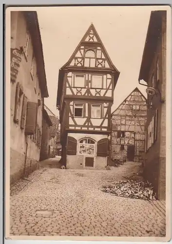 (F29436) Orig. Foto Wimpfen, schmales Fachwerkhaus 1931