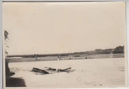 (F29413) Orig. Foto Hochwasser in Heidelberg 1931, Badeanstalt Bootz