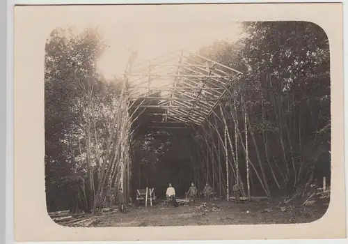 (F29355) Orig. Foto 1.WK Bau einer Ballonhalle, Luftschiffhalle 1914-18