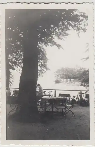 (F29302) Orig. Foto Sassnitz, Biergarten am Kreidefelsen 1940er