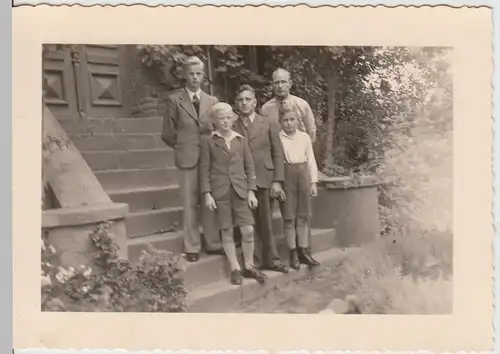 (F29221) Orig. Foto Wusterhausen Heilbrunn, Personen stehen auf Treppe 1939
