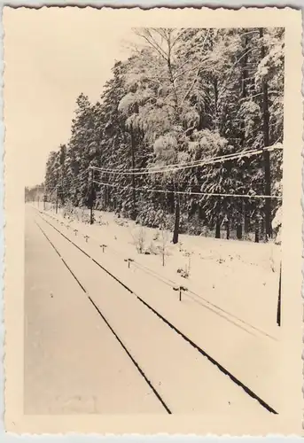 (F29087) Orig. Foto verschneite Bahnschiene 1940