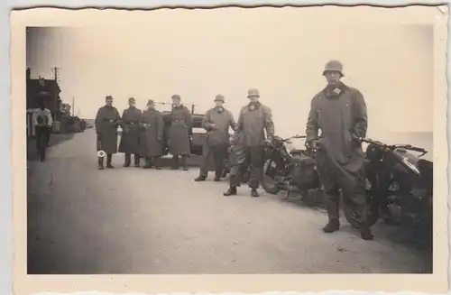 (F29082) Orig. Foto deutsche Soldaten m. Motorräder, Fahrschule >Picki< 1940