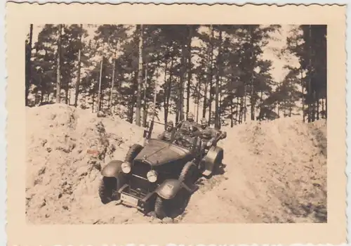 (F28971) Orig. Foto Senne b. Bielefeld, Militär-Fahrschule im Buschkamp 1938