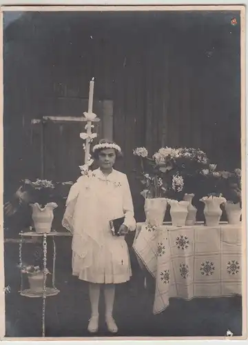 (F28753) Orig. Foto Mädchen bei der Kommunion 1931