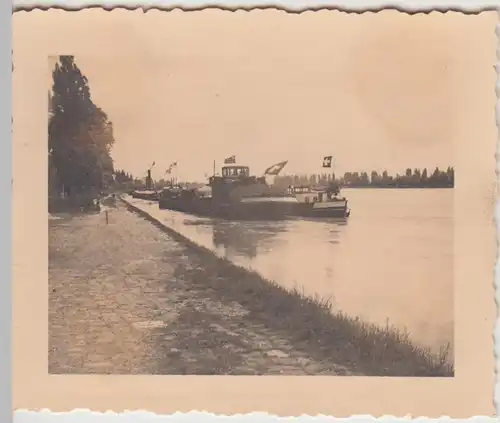 (F28650) Orig. Foto Schiffe am Rheinufer 1930er